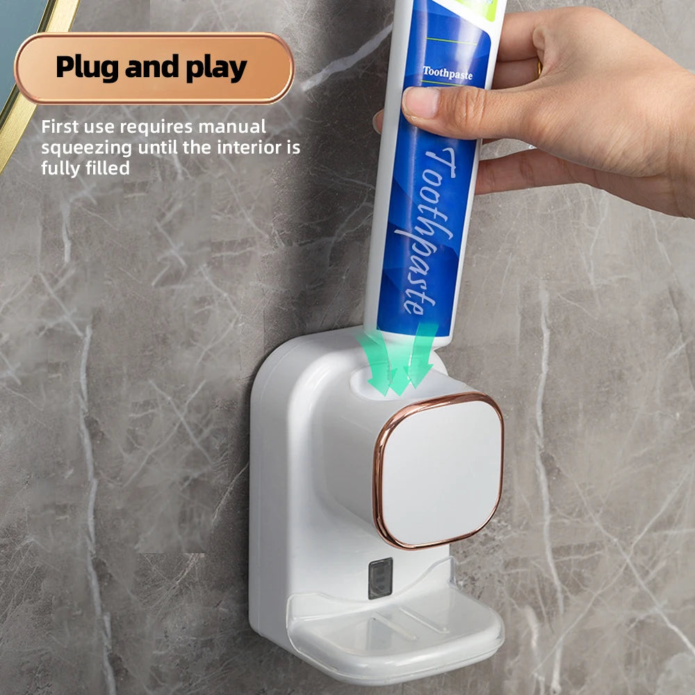 Smart Touchless Toothpaste Dispenser – 3 Modes, Wall-Mounted, USB-Powered