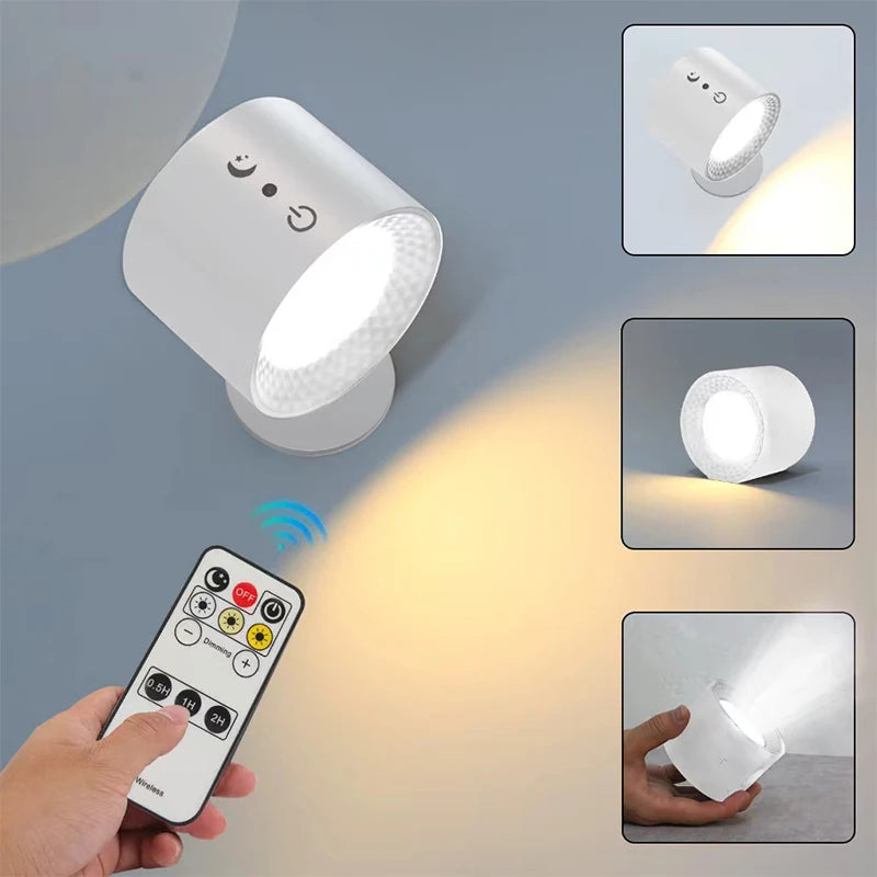 360° LED Dual Head Wall Lamp – Touch Control, USB Rechargeable & Portable