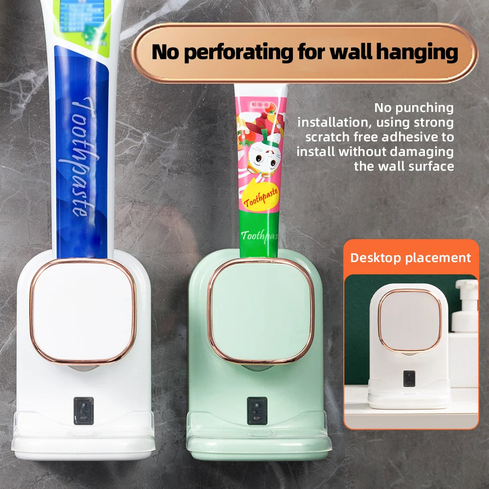 Smart Touchless Toothpaste Dispenser – 3 Modes, Wall-Mounted, USB-Powered