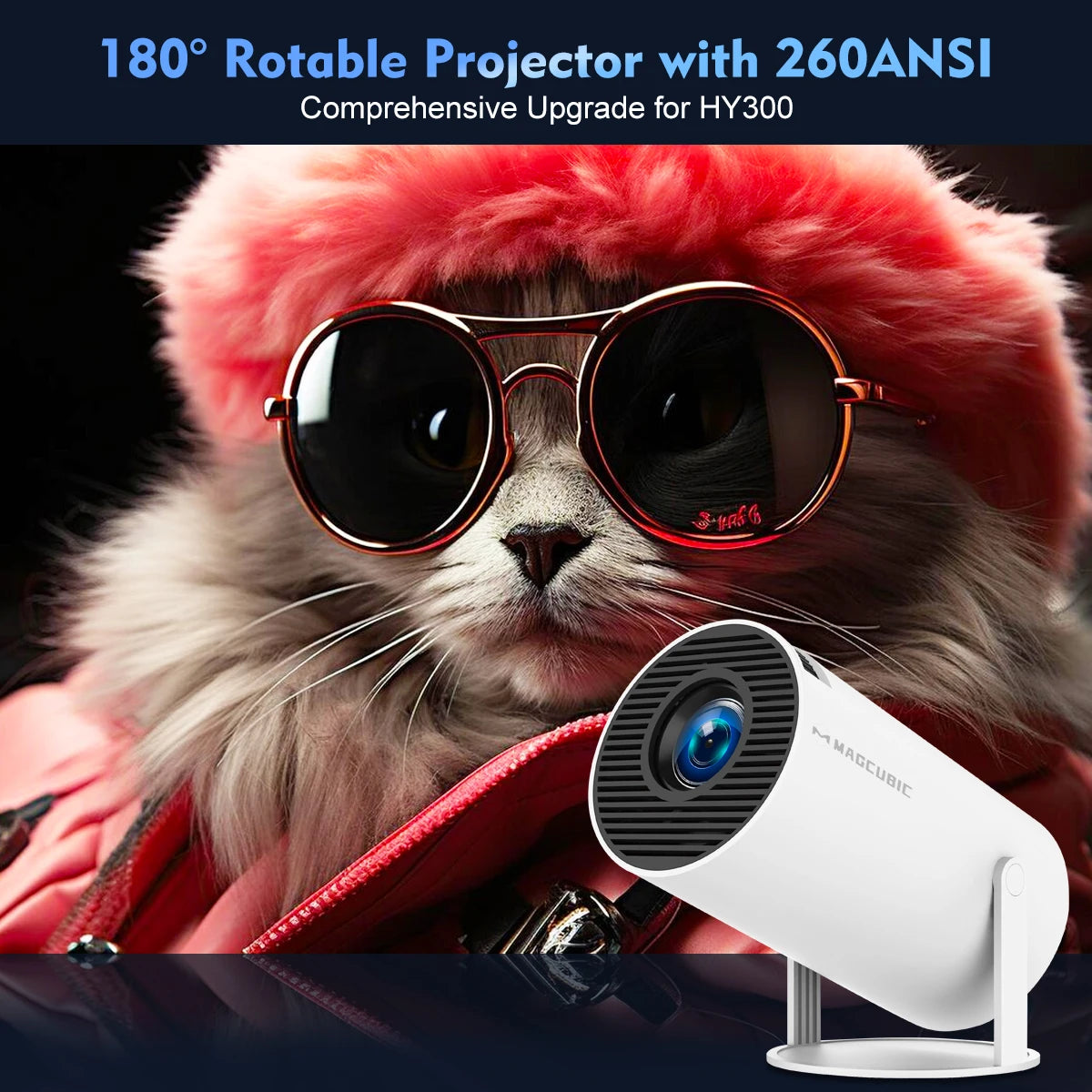 4K Smart Projector Pro – Portable 180° HD Cinema with Dual WiFi & Bluetooth 5.0