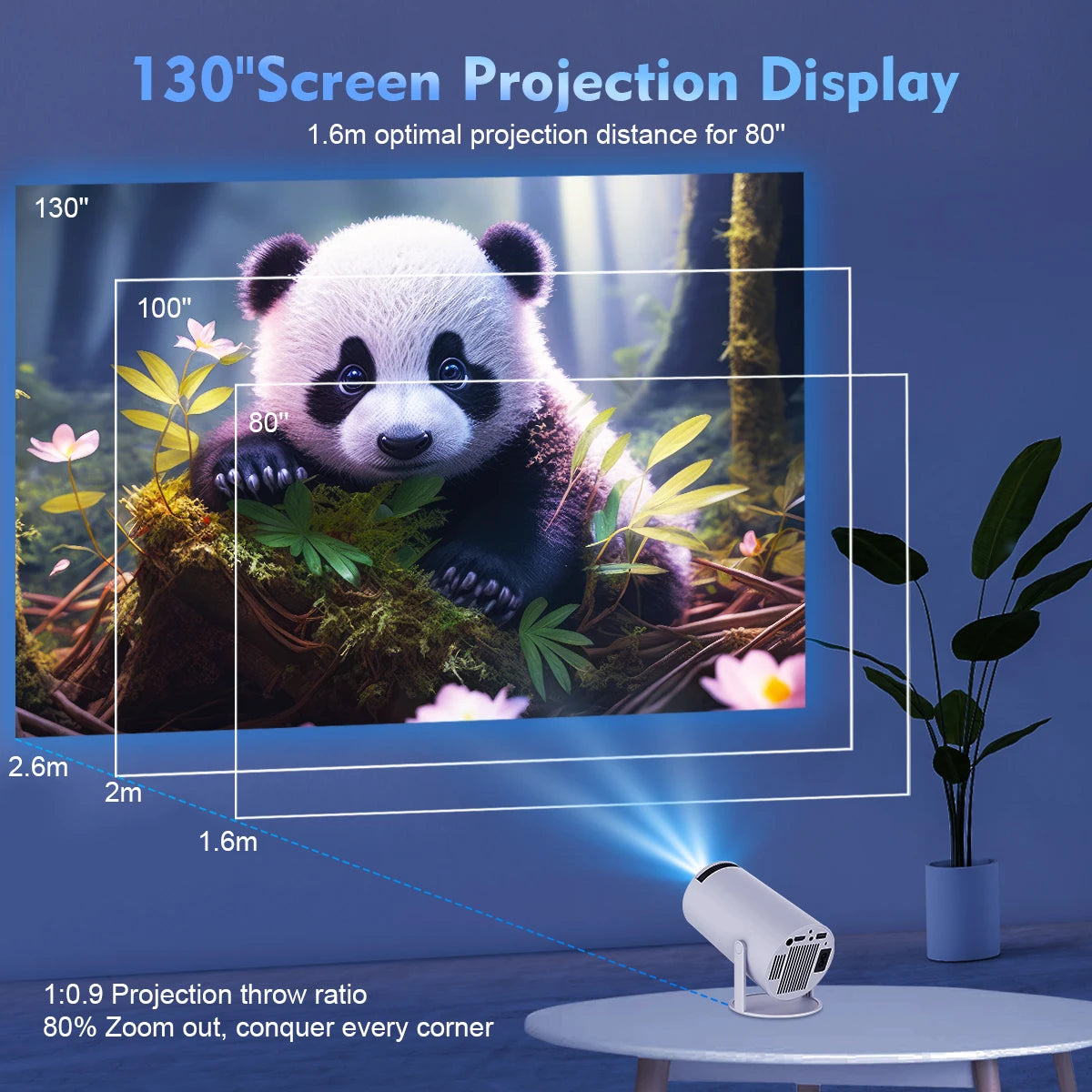 4K Smart Projector Pro – Portable 180° HD Cinema with Dual WiFi & Bluetooth 5.0